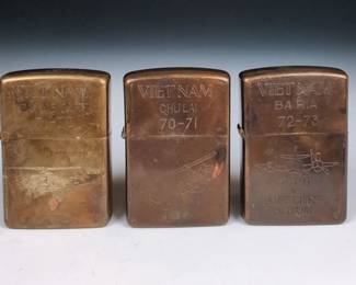 3 Vietnam Zippo Lighters 1970 73 Aircraft Themed