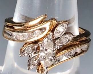 10k Yellow Gold Nesting Wedding Ring Set