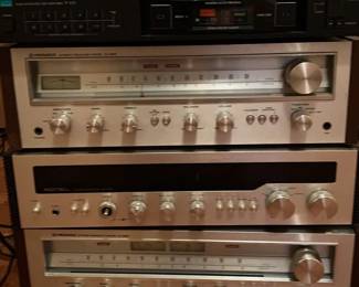 Pioneer and Rotel Receivers And Samsung Turntable 