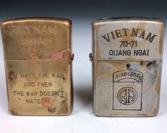 Two Vietnam Zippo Lighters 6871, Nude Image