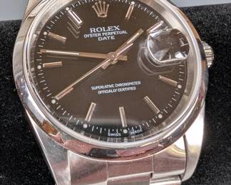  004 Rolex Oyster Perpetual Date Watch w Appraisal