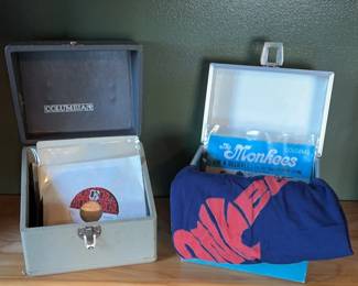 Vintage Carrying Cases for 45 RPM Records, plus 4 Records