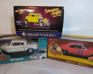 American Graffiti 58 Impala, Johnny Lightning General Lee  The Franklin Mint 62 Ford Deuce Coupe