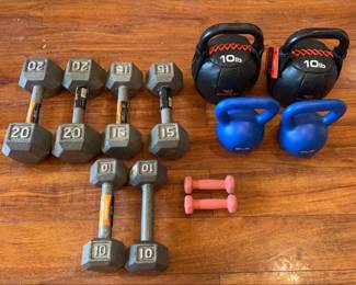 Weight Sets Featuring Dumbbells And Kettlebells