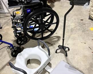 Wheelchair $50, Cane $15, Senior Toilet Seat $15 