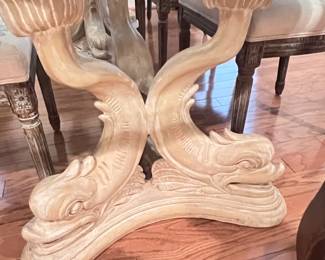 Table $400 - Each Chair $50 Will separate .  6 armless chairs sold - 2 end  chairs available 