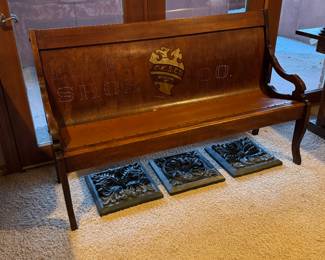 Antique advertising bench