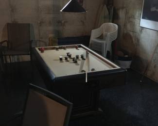 Bumper Pool table with pool sticks