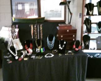 More of the costume jewelry. Estate jewelry available in the showcase during the sale.