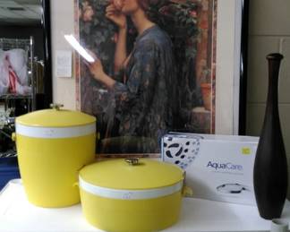 Mid Century Modern containers, framed poster