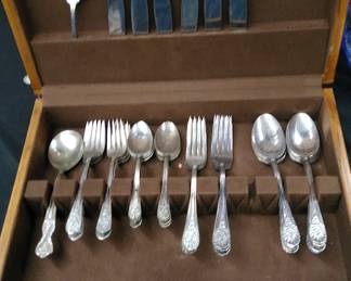 William Rogers 39 pieces silver plate with case.