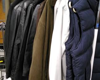 Men's winter coats (some are leather)