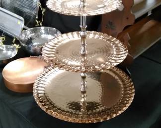 Hammered copper serving tray