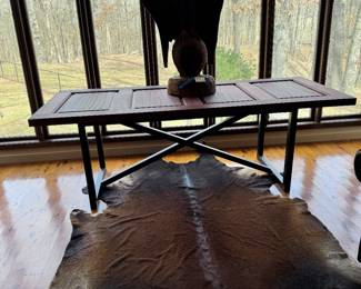 Custom Mahogany & Steel table 