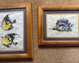 Hand Painted Fish Picture Set