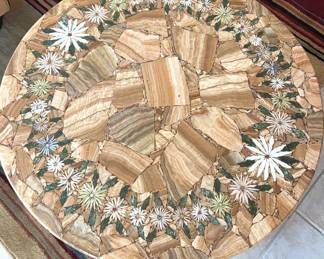 Unique Stone Tile Top Side Table