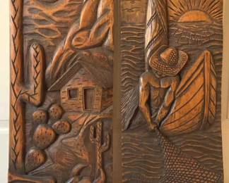Vintage Lucio Carved Panels