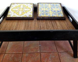 Bamboo Wood Tray, Mexican Tiles