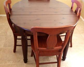 Dark Stained Pine Table W4 Chairs