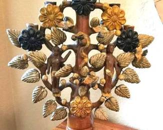 Mexican Ceramic AdamEve Candle Holder