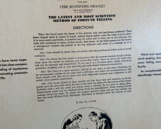 Circa 1960's William Fuld Ouija Talking Board Game