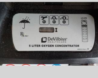 DeVilbisss 5 Liter Oxygen Concentrator. Note: Powers up and seems to work as designed. $600.00