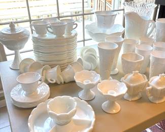 Gorgeous collection of milk glass