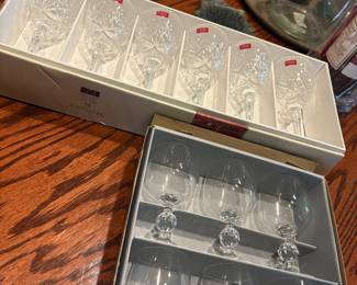 Crystal goblets and wine glasses