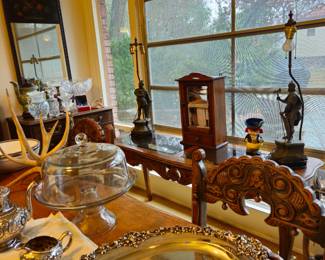 Black Frost & Star sterling tray in foreground before we began work.