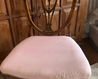 Hepplewhite side chair with hand painted design. Must see to appreciate.