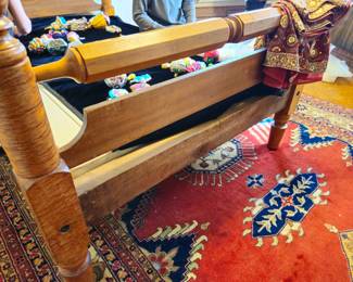 Full dizee rock maple and tiger maple bed frame and bottom mattress support