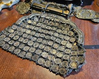 Evening bag made of Chinese coin blanks. Very unusual.