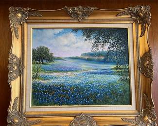 Bluebonnet by  Texas artist Bonnie Dickson. Approx 24 x 30.