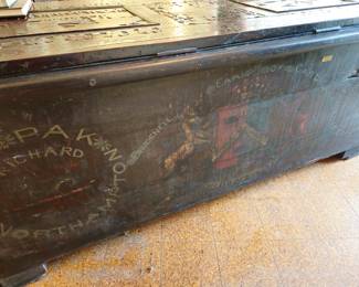 Back of the coffer with a later presentation notice