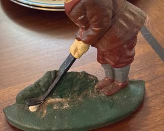 Vintage golfer door stop