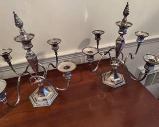 PAIR QUADRUPLEPLATE CANDELABRA