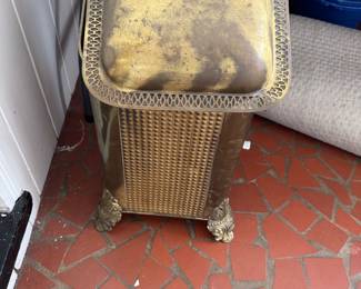Brass coal scuttle…damage to lid!