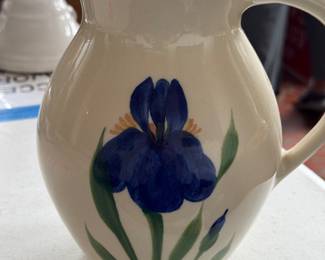 Iris pottery pitcher