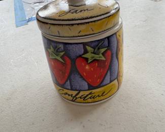 Strawberry jam pot