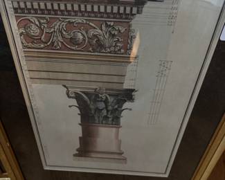 ONE OF A PAIR OF ARCHITECTURAL PRINTS