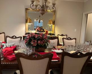  VERY NICE  LONG DINING ROOM SET  WITH 12 CHAIRS 