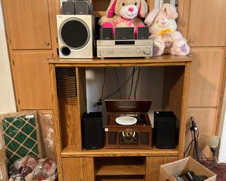 Surround Sound, Speakers, Entertainment Center, Record Player 