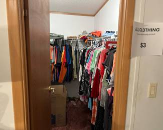 Men and Women's clothing $3 (unless individually priced)