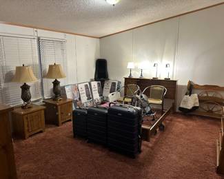 Lamps, End Tables, Massage Cushions, Full Sized Bed frame, Twin Sized Bed frame, Luggage, Stroller, Outdoor Chairs 