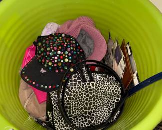 Ball caps, nylons, makeup bags