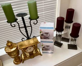 Candle Holders, Clock, & Home decor 