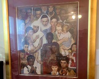 Norman Rockwell Large framed Print Do unto others as you would have them do unto you