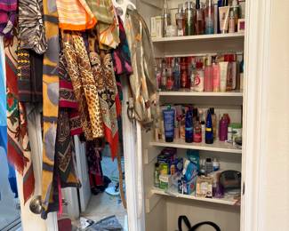 And more scarves, Closet full of Bath & Body works, Mary Kay and  Other items
