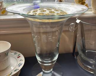 Princess House Flower frog trumpet vase