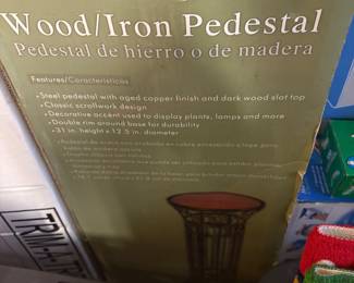 Wood and Iron Pedestal 